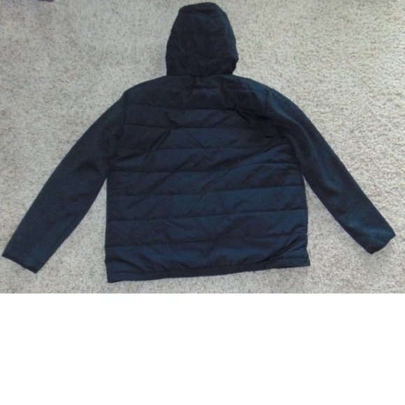Mens Winter Jacket Apt 9 Black Quilted size 2XL Knit Zip Up Hooded Sherpa Lined - Picture 8 of 8